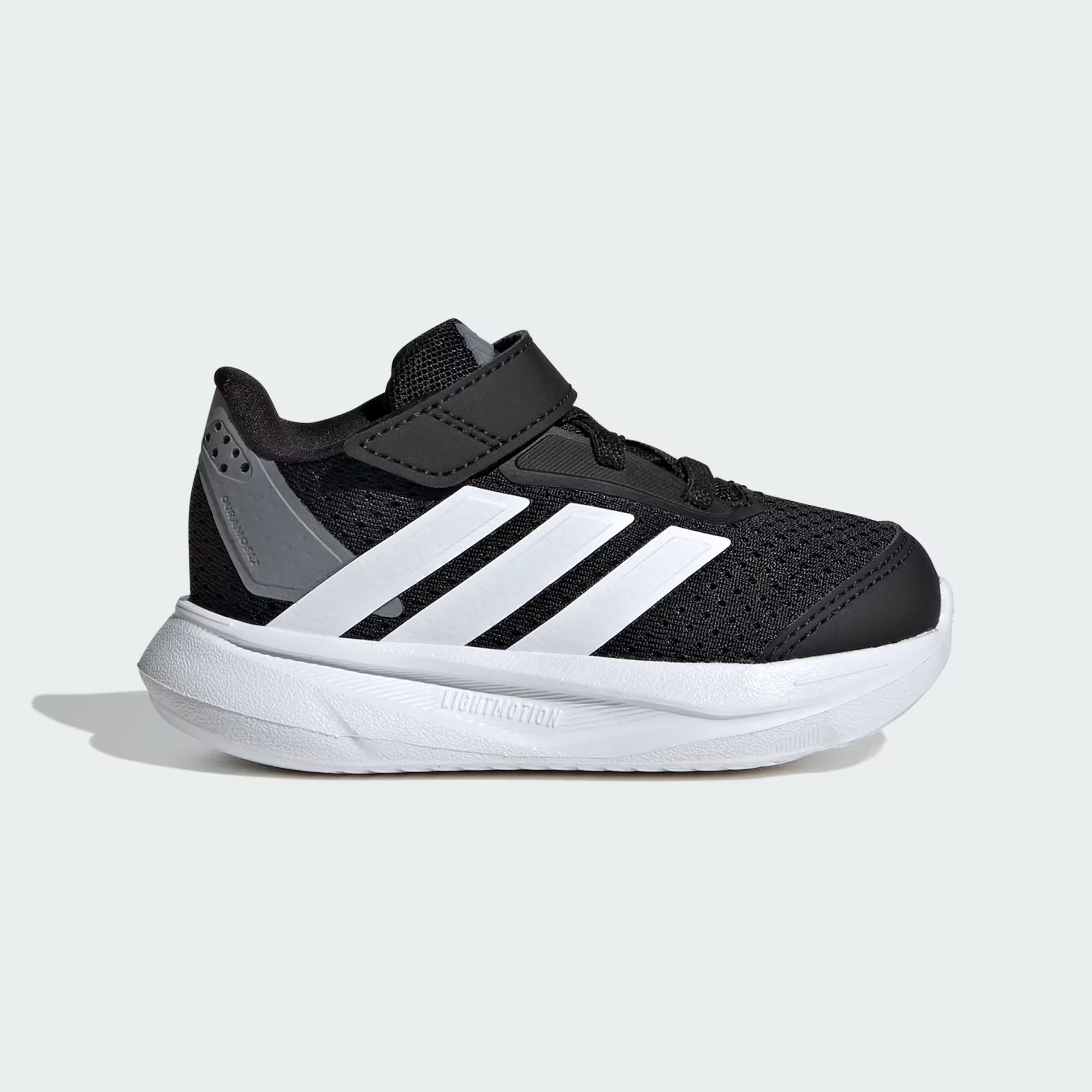 Infants Black Printed Sports Sneakers Canvas Hook And Loop