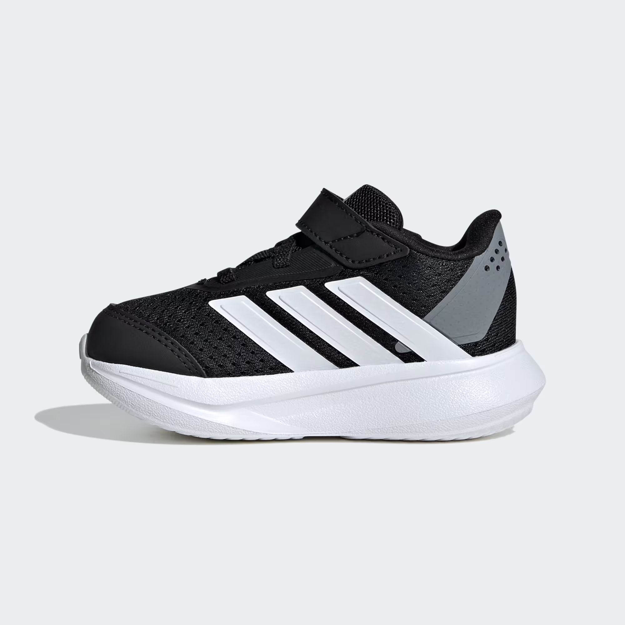 Infants Black Printed Sports Sneakers Canvas Hook And Loop
