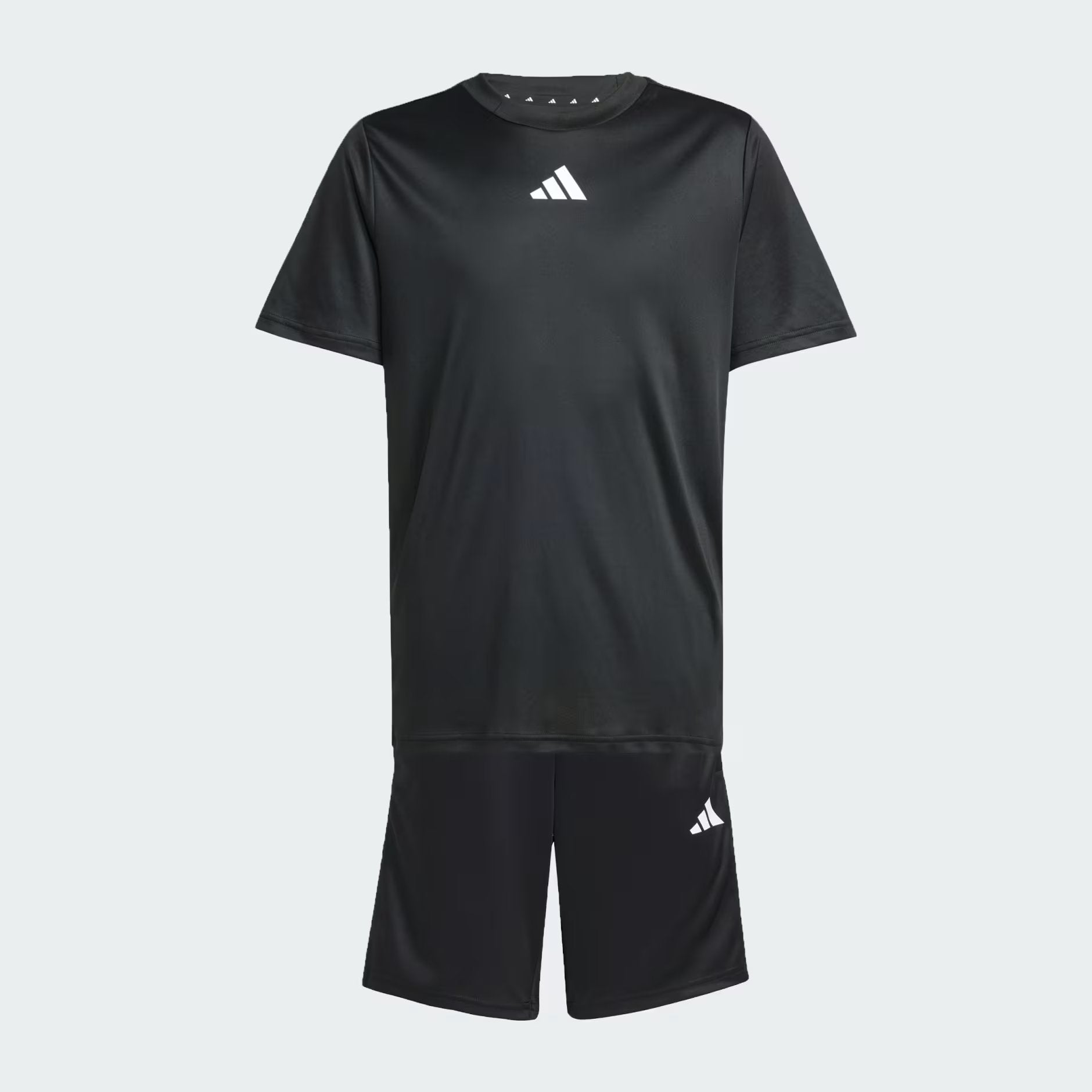 Boys Black Striped Sports Set Relaxed Fit