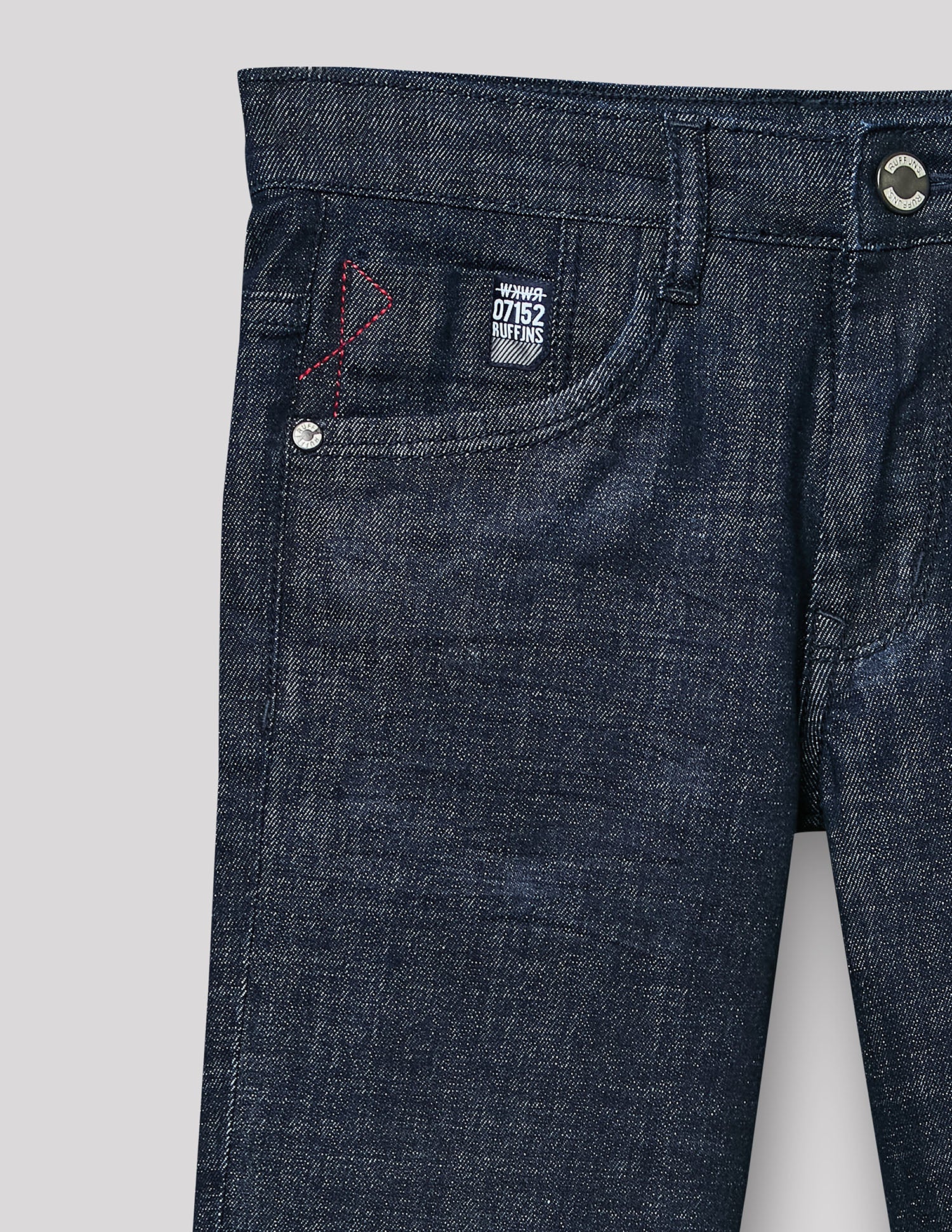 Boys Raw Cotton Stretch Straight Fit Jeans