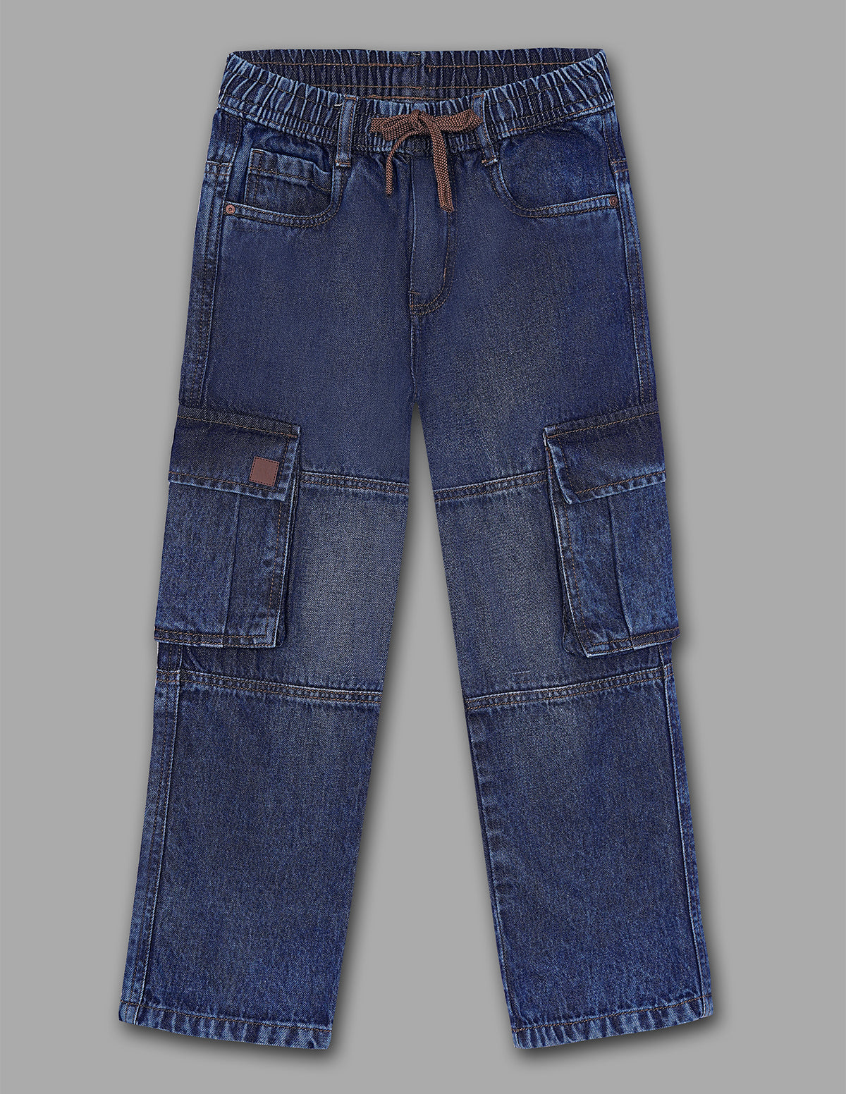 Boys Mud Brown 100% Cotton Baggy Fit Jeans
