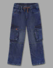 Boys Mud Brown 100% Cotton Baggy Fit Jeans