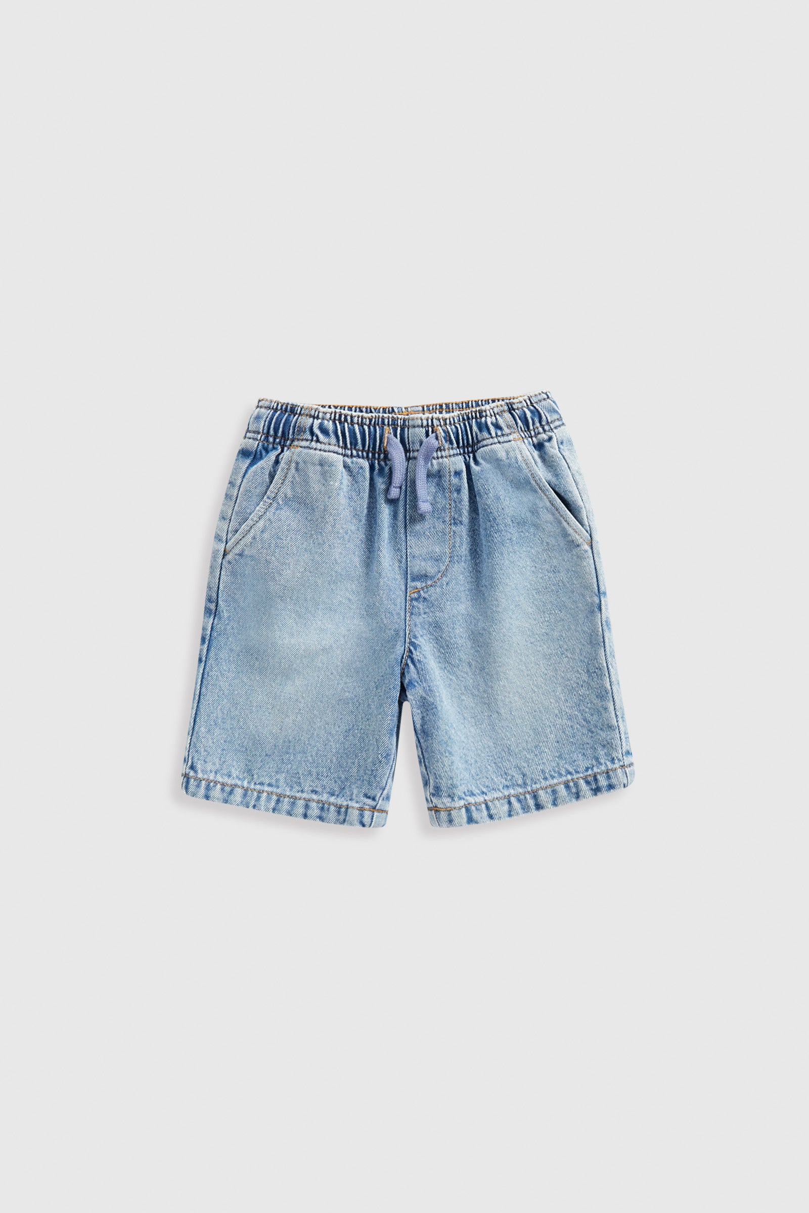 Boys Blue Cotton Pull-On Waist Denim Casual Shorts