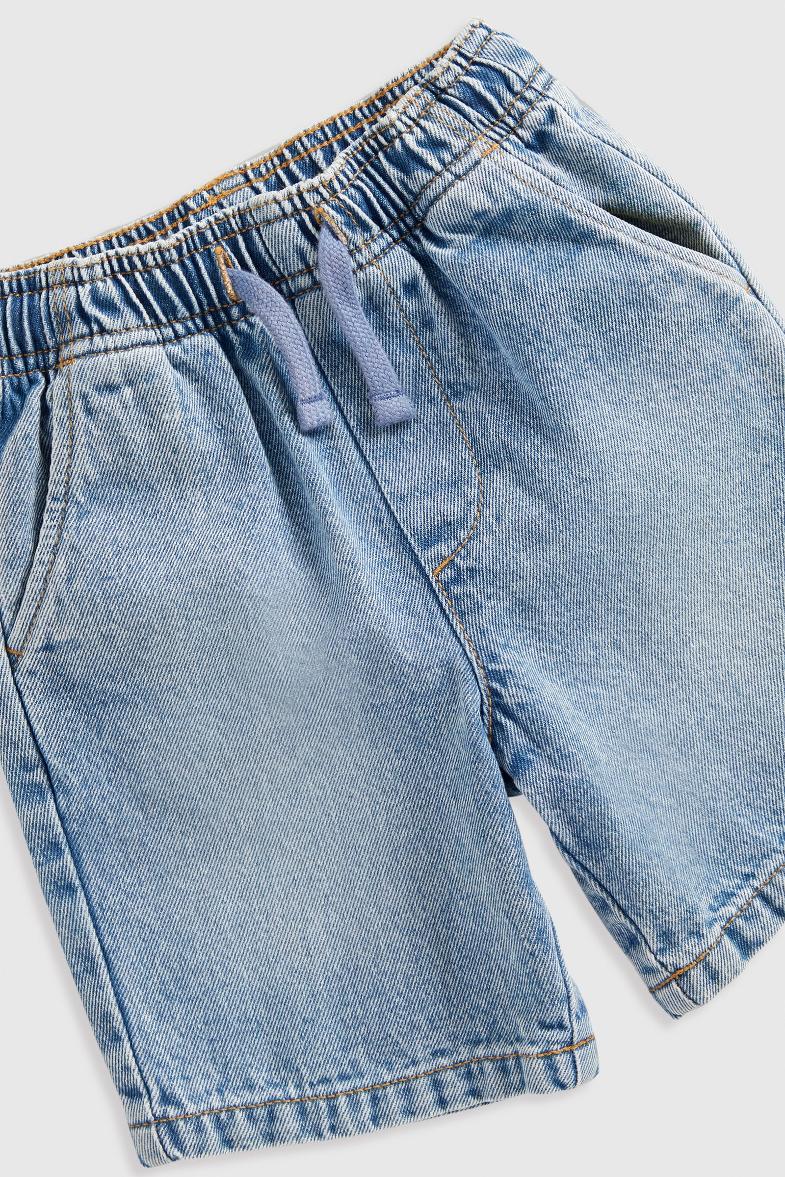Boys Blue Cotton Pull-On Waist Denim Casual Shorts