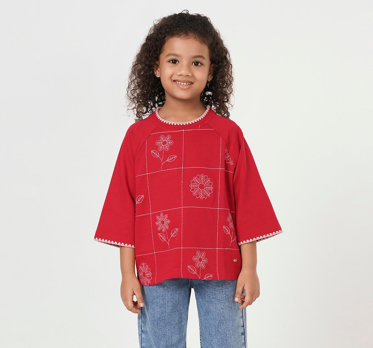 Looper Embroidered Tee Burgundy