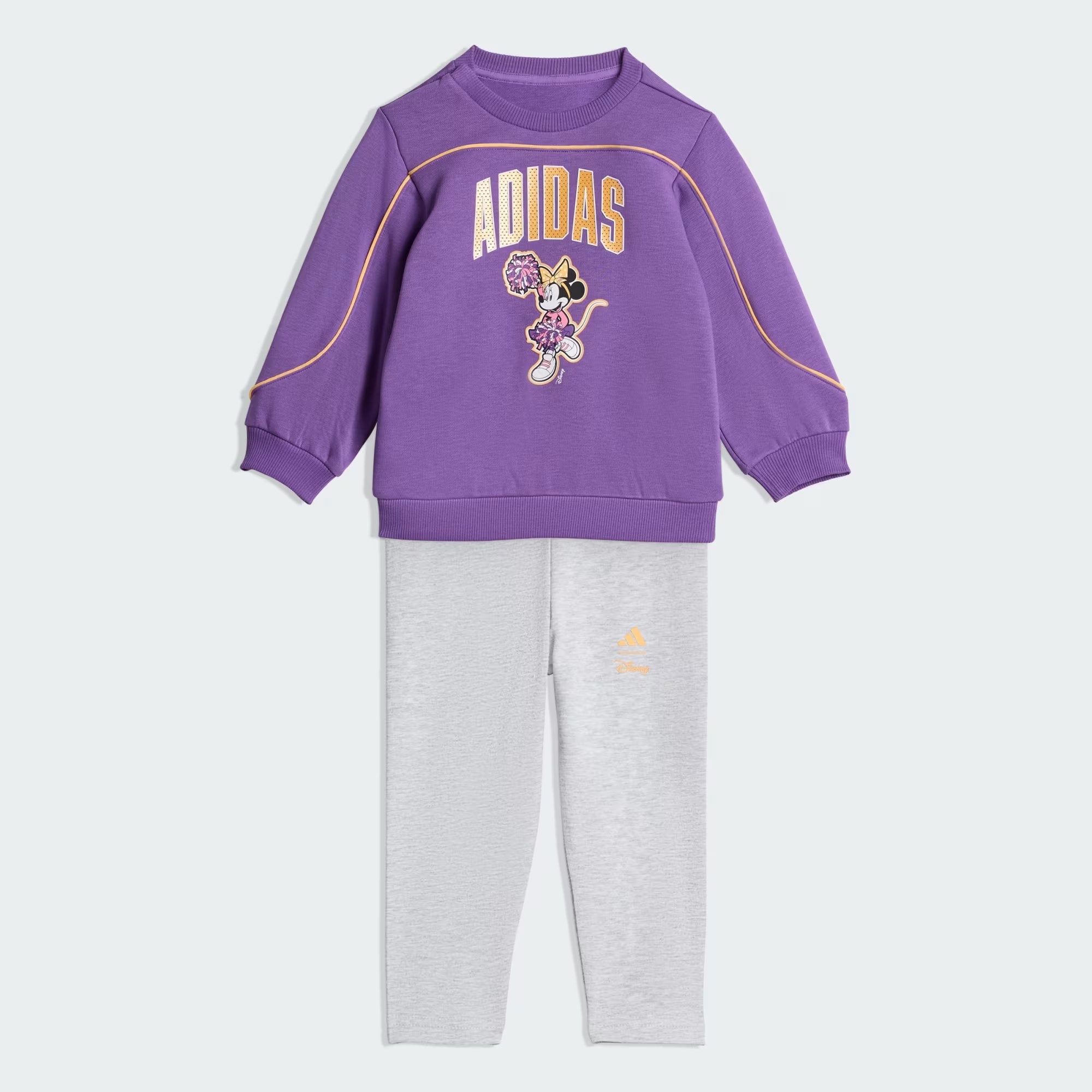 Girls Purple Minnie Print Full-Length Jogger Set