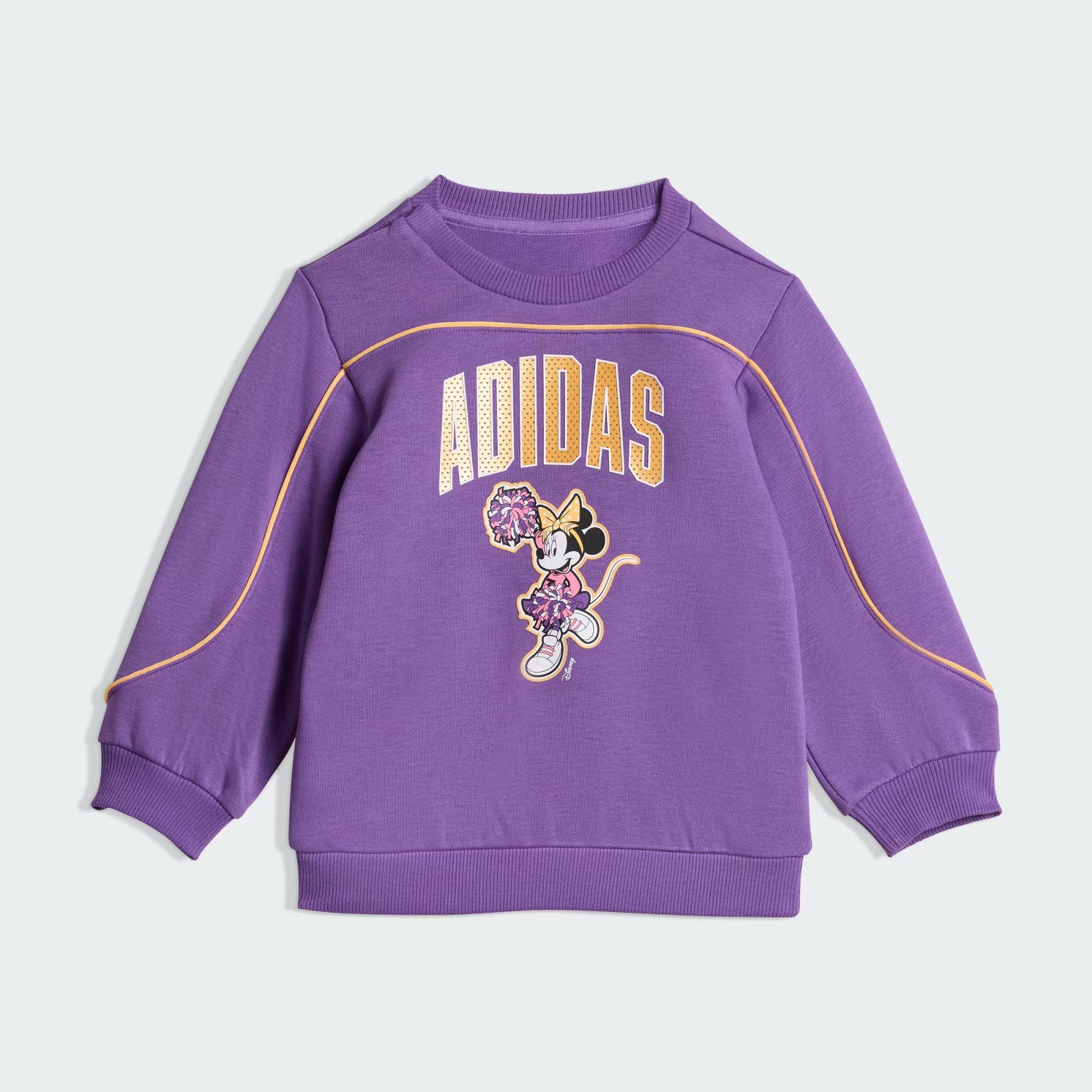 Girls Purple Minnie Print Full-Length Jogger Set