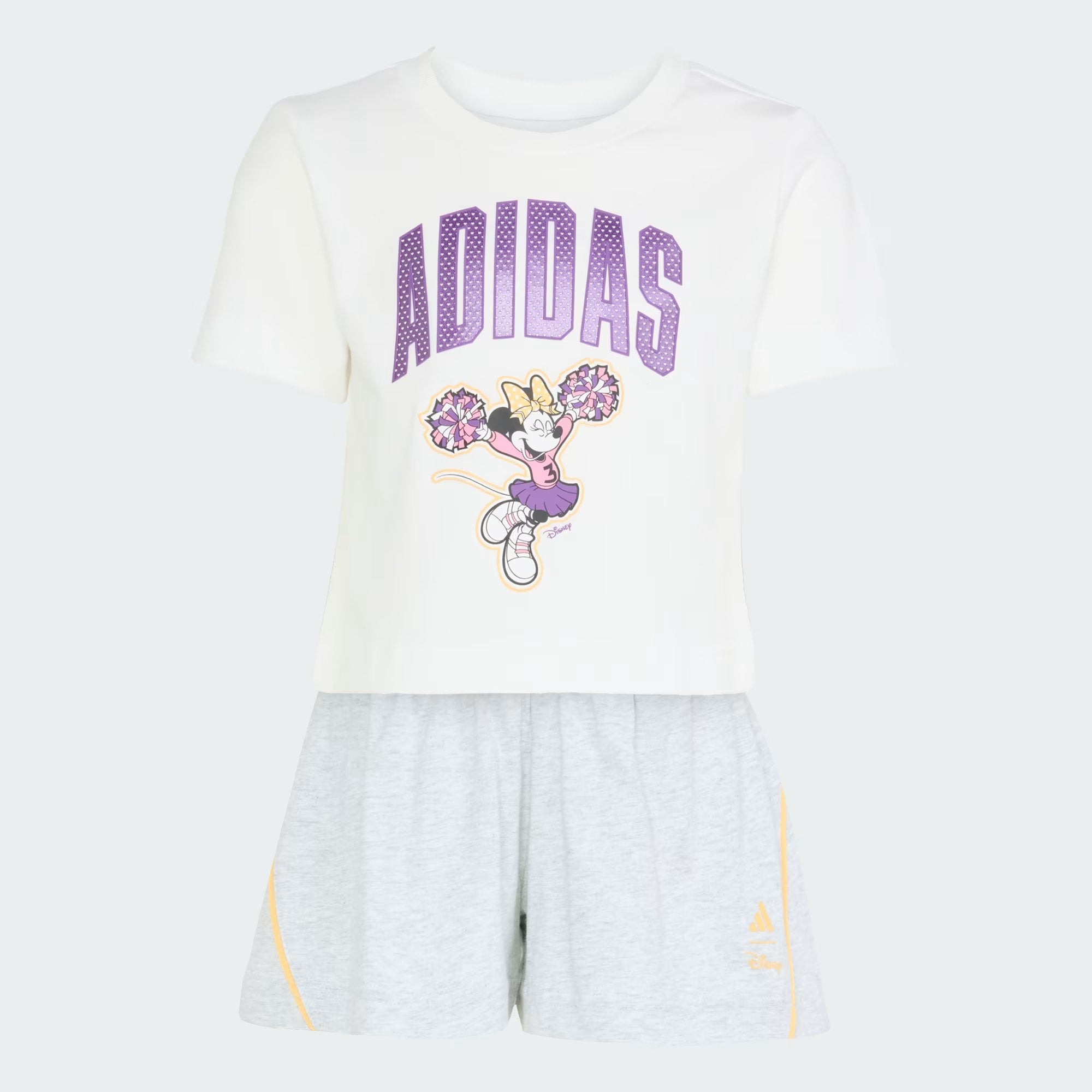 Girls White Minnie Print Cotton Relaxed Fit Set