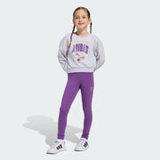 Girls Grey Printed Relaxed Fit Sports Tracksuit Set