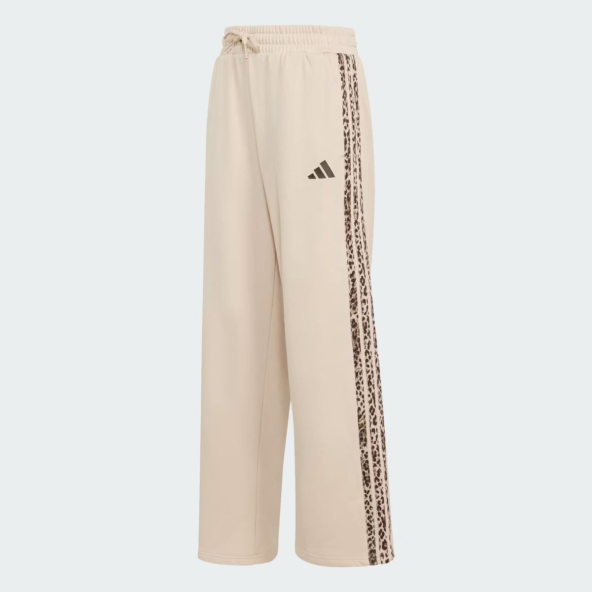Adidas Cotton Blend Stripes Loose Fit Track Pants Beige