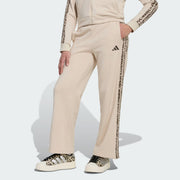 Adidas Cotton Blend Stripes Loose Fit Track Pants Beige