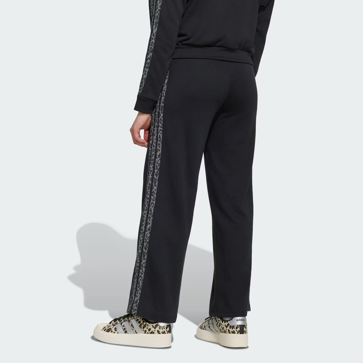 Adidas Cotton Blend Stripes Loose Fit Track Pants Black