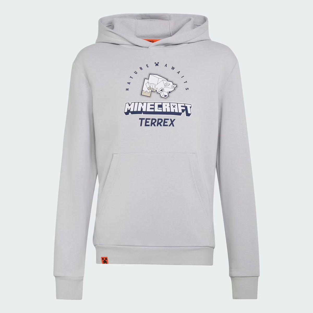 Adidas Cotton Blend Printed Hoodie Grey