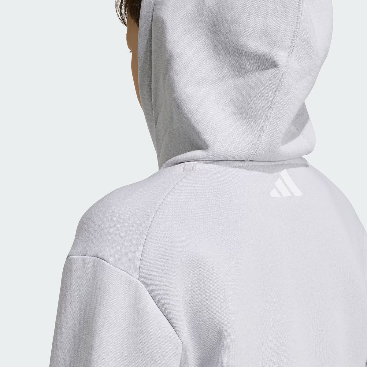Adidas Cotton Blend Printed Hoodie Grey