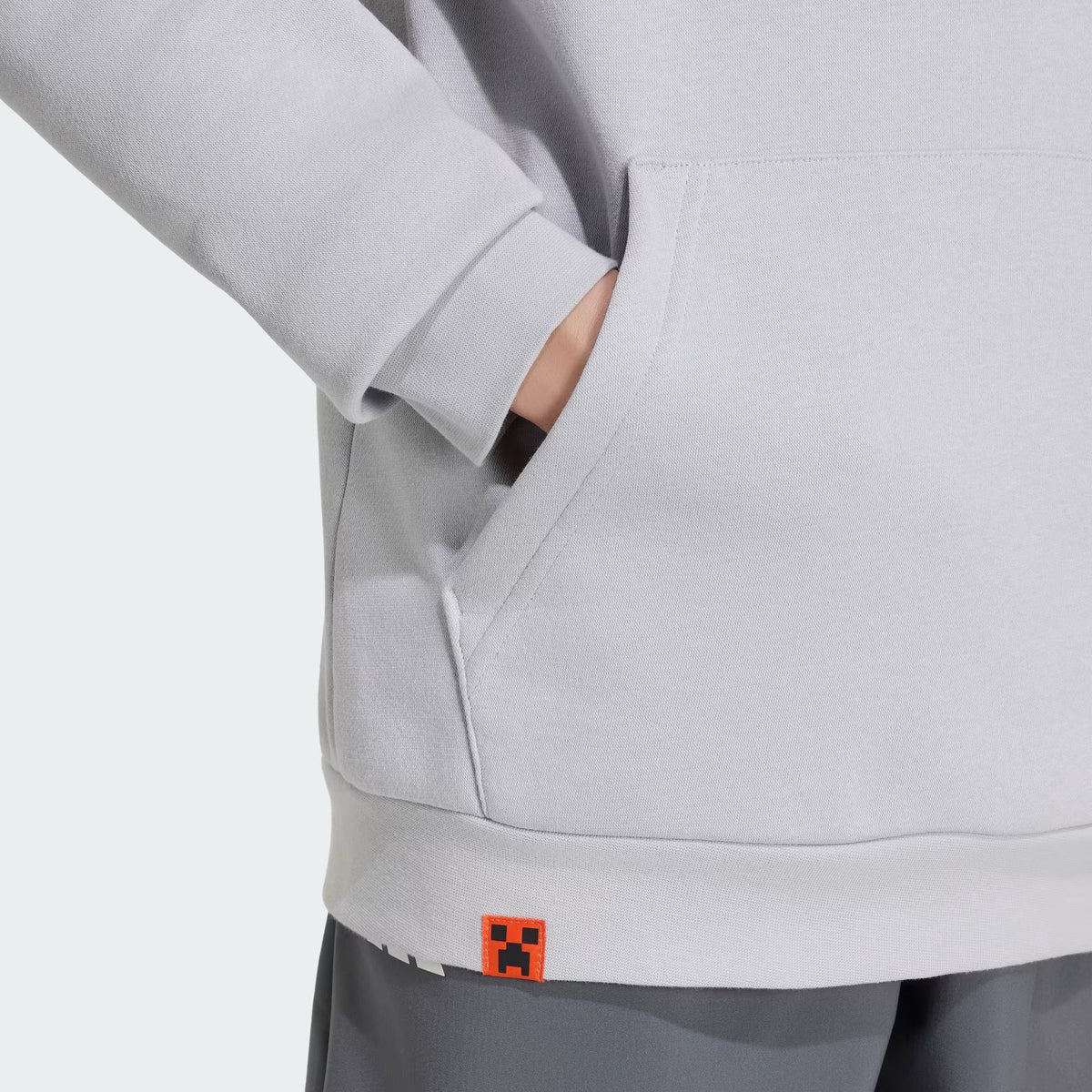 Adidas Cotton Blend Printed Hoodie Grey