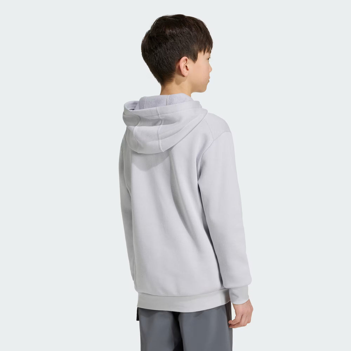 Adidas Cotton Blend Printed Hoodie Grey