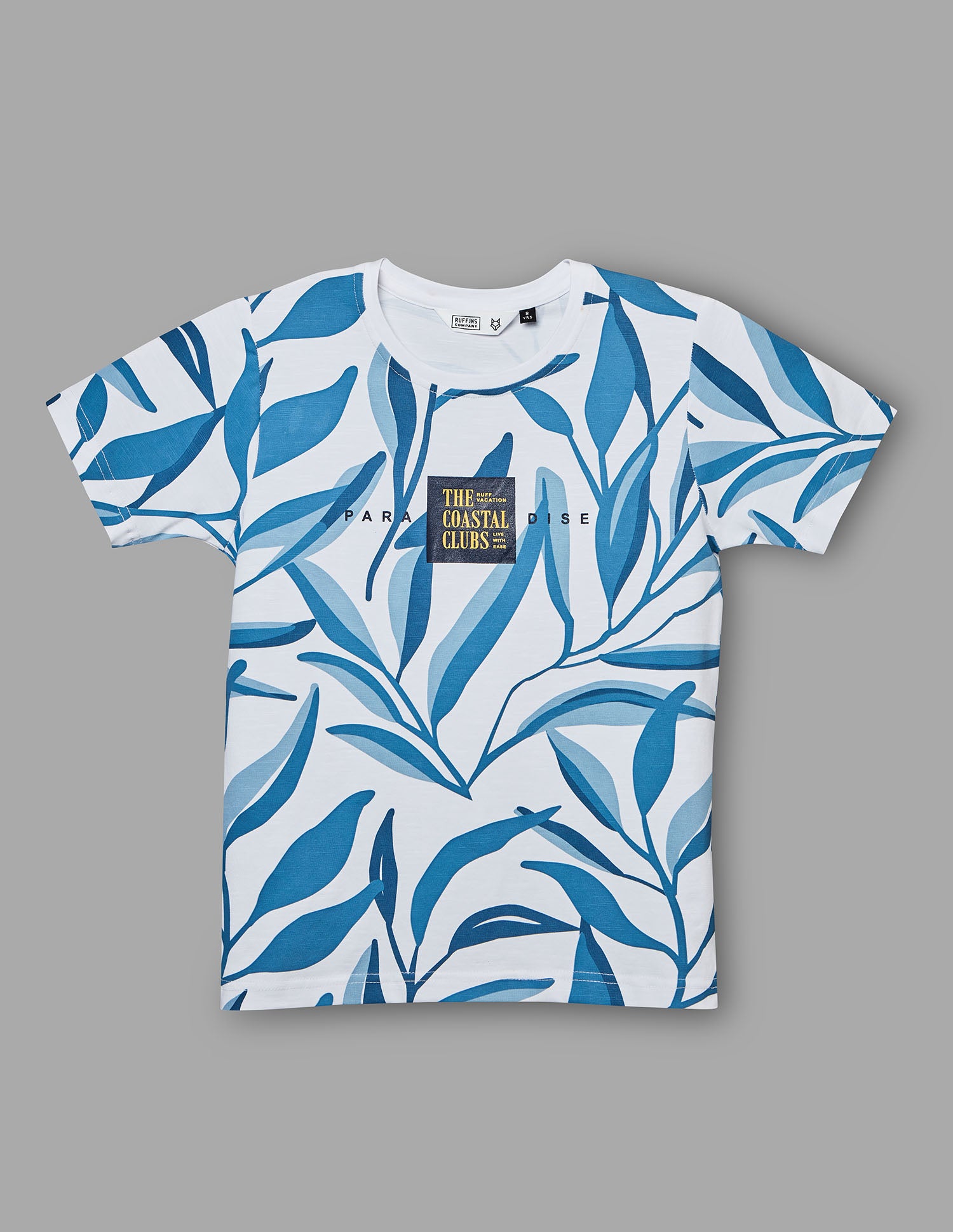 Boys Navy Cotton Stretch Printed Crew Neck T-Shirt