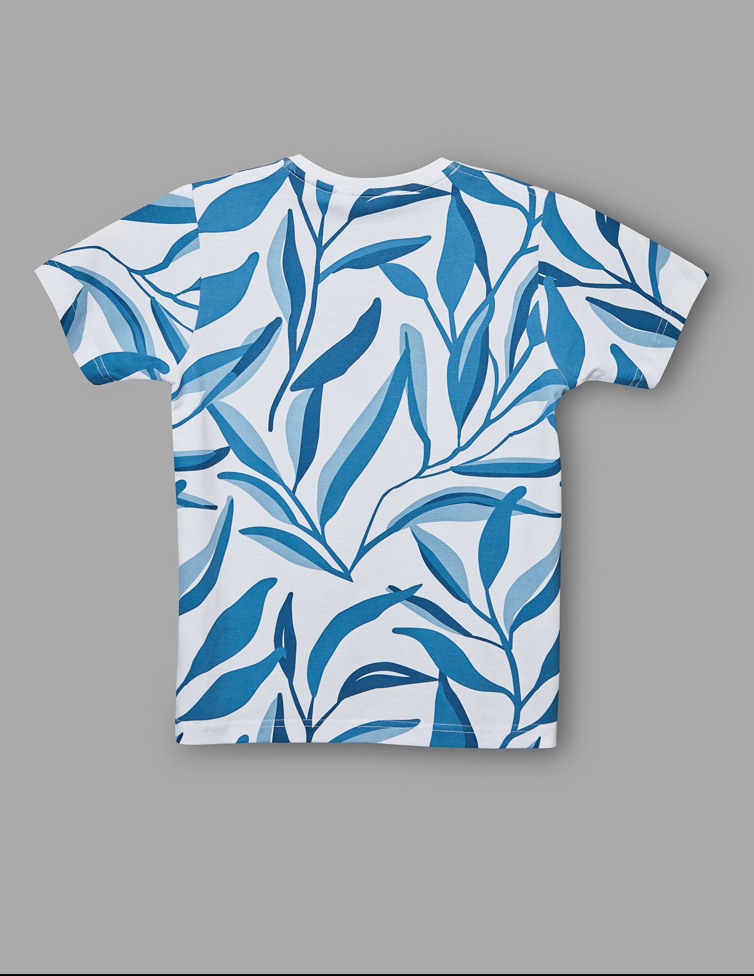 Boys Navy Cotton Stretch Printed Crew Neck T-Shirt