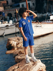 Boys Cotton Textured Casual Shorts with Drawstring
