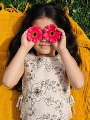 Girls Floral Embroidered Sleeveless Top