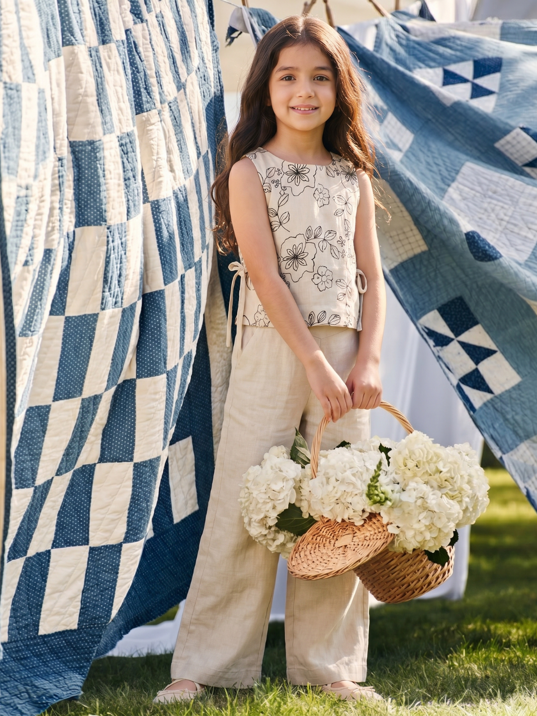 Girls Embroidered Woven Casual Trousers