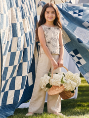 Girls Embroidered Woven Casual Trousers