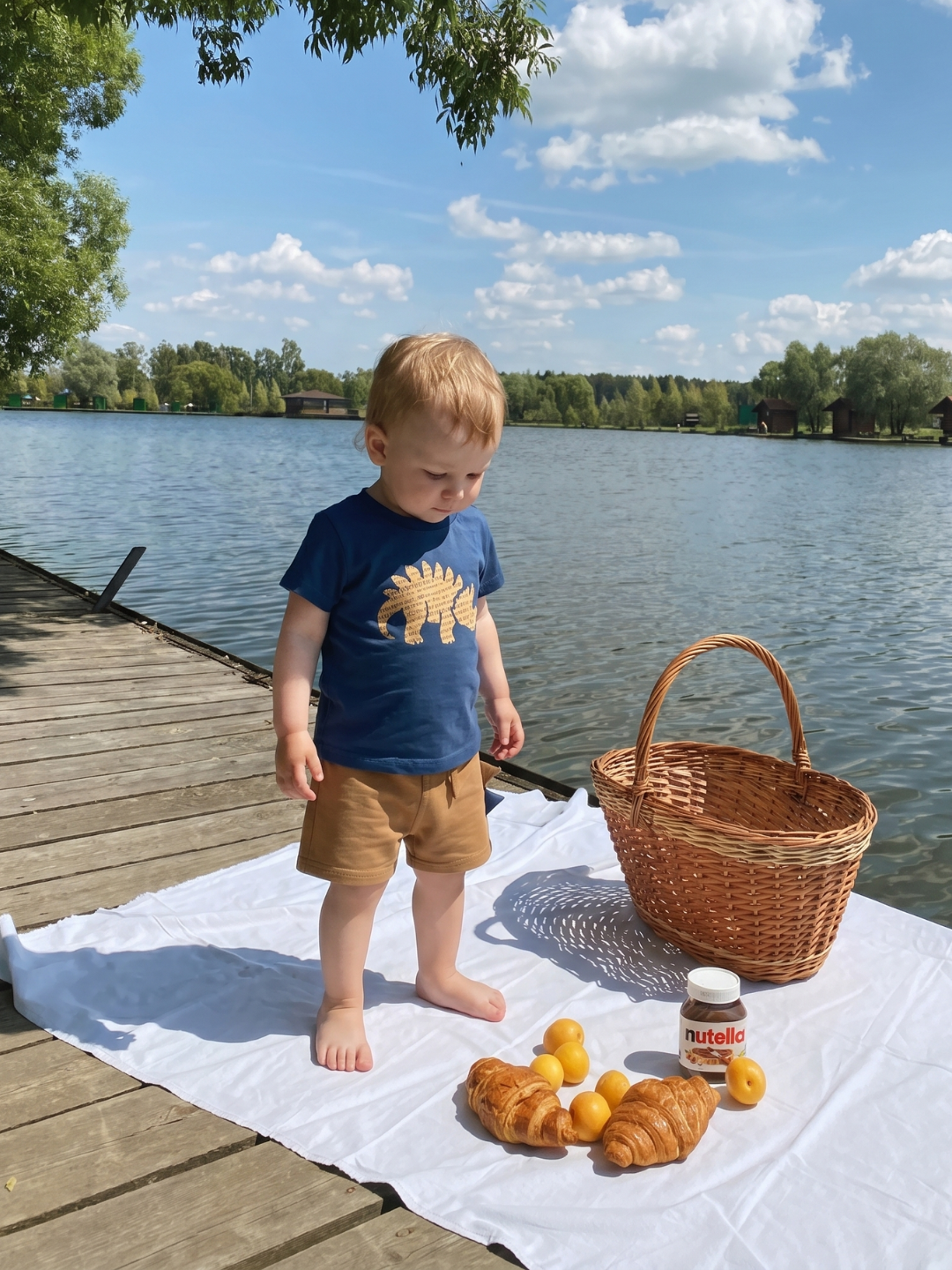 Boys Medium Light Blue Animal Printed Cotton T-Shirt and Shorts Set