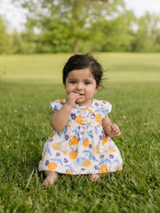 Girls Multi Floral Cotton Poplin Regular Fit Dress