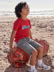 Boys Grey Solid Cotton Non-Denim Bottom Loose Fit