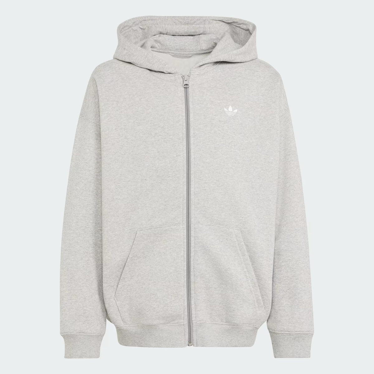 Adidas Oversized Full Zip Hoodie Fleece Grey