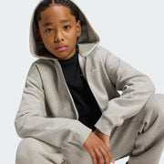 Adidas Oversized Full Zip Hoodie Fleece Grey