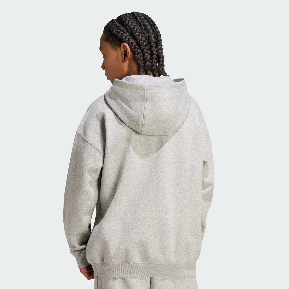 Adidas Oversized Full Zip Hoodie Fleece Grey
