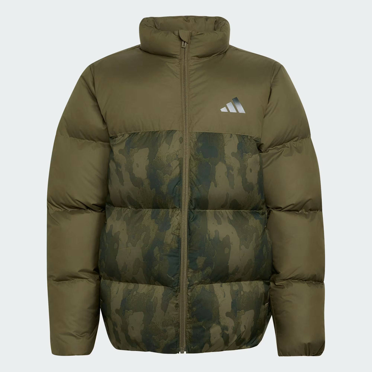 Adidas Synthetic Down Allover Print Jacket Green
