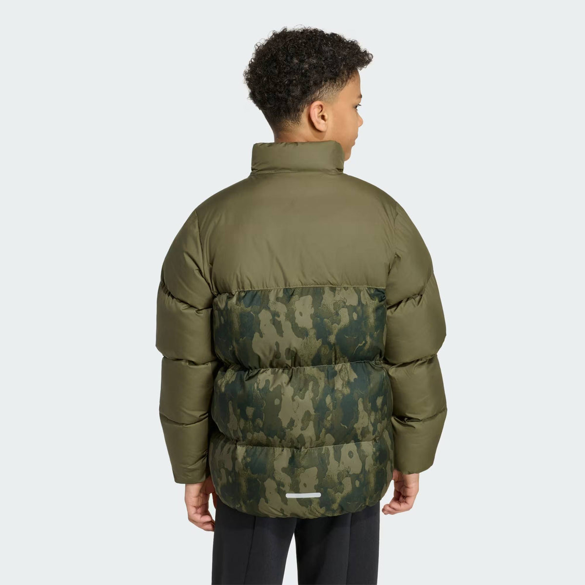 Adidas Synthetic Down Allover Print Jacket Green