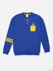 Adidas Cotton Printed Sweatshirt Blue Essential