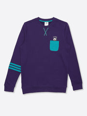 Adidas Cotton Printed Sweatshirt Purple