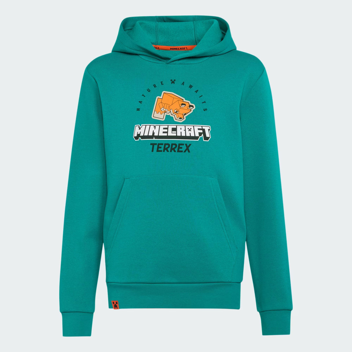 Adidas Cotton Blend Printed Hoodie Green