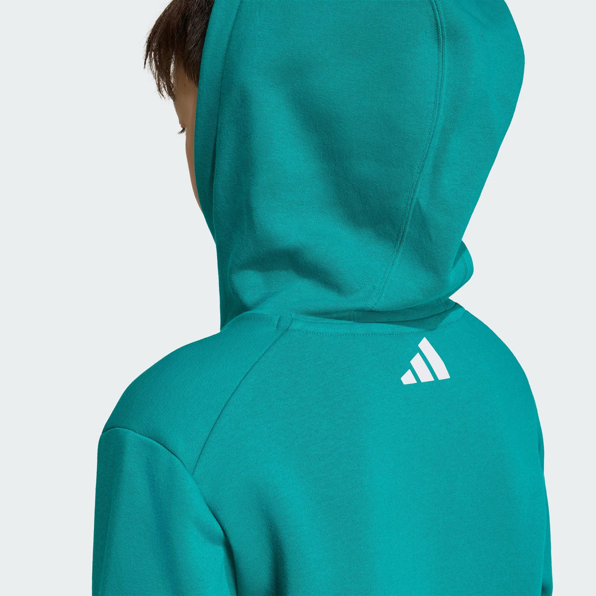 Adidas Cotton Blend Printed Hoodie Green