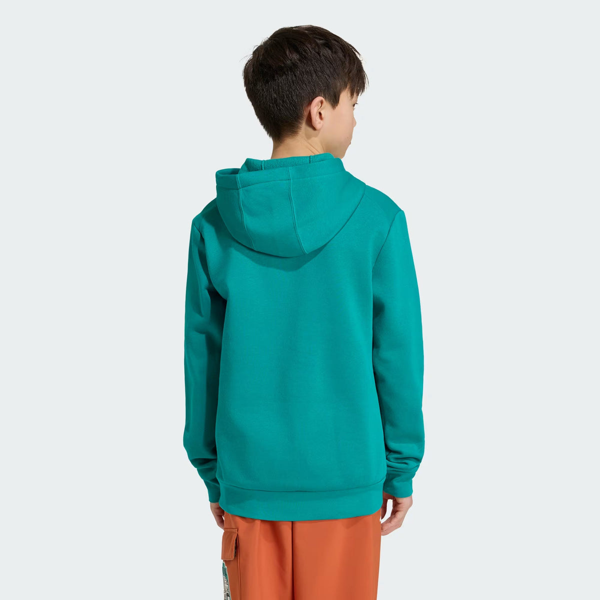 Adidas Cotton Blend Printed Hoodie Green