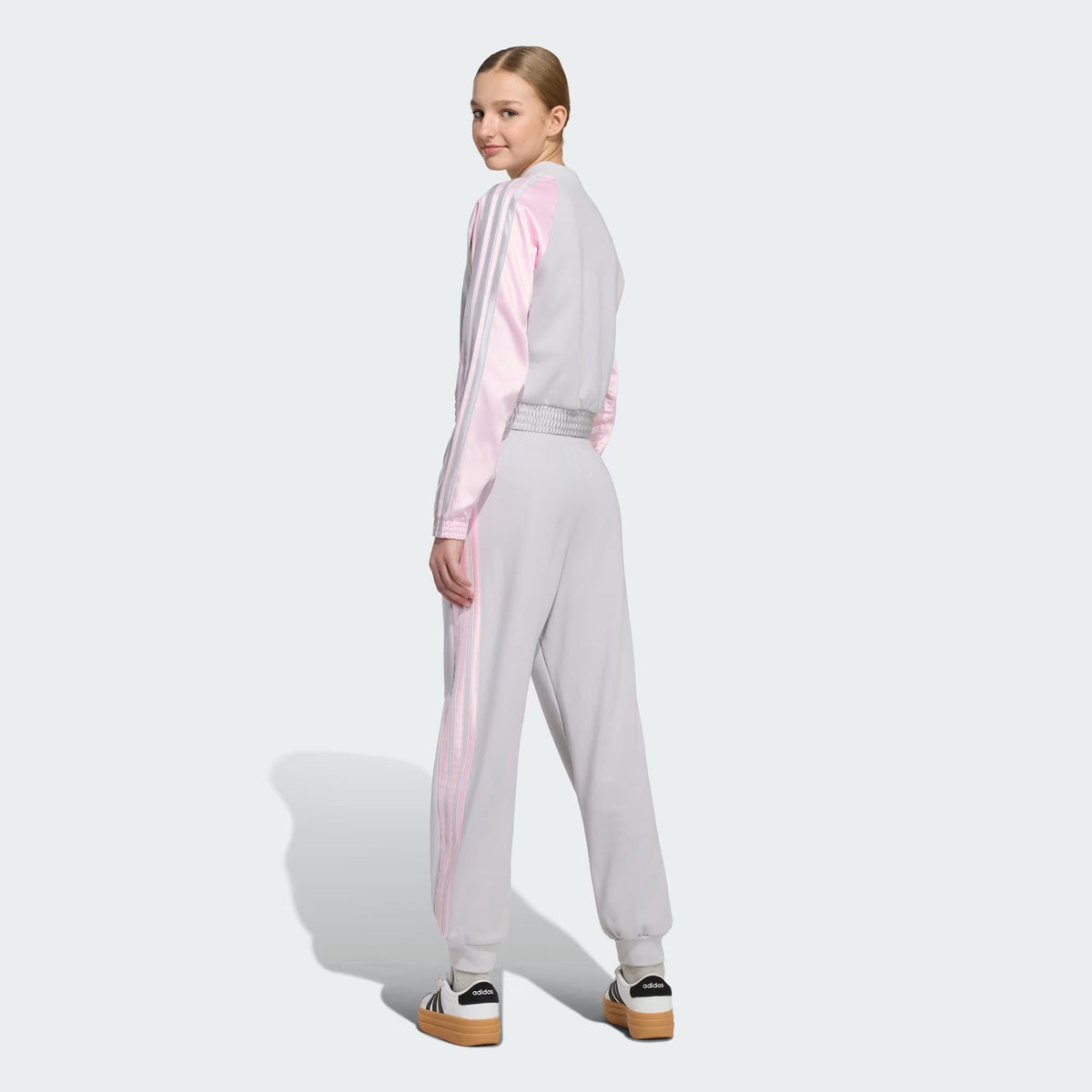 Adidas Cotton Blend Printed Tracksuit Grey