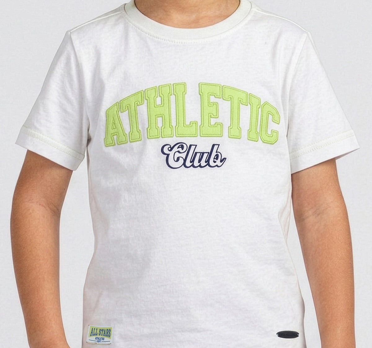Half Sleeves T-Shirt with Applique White