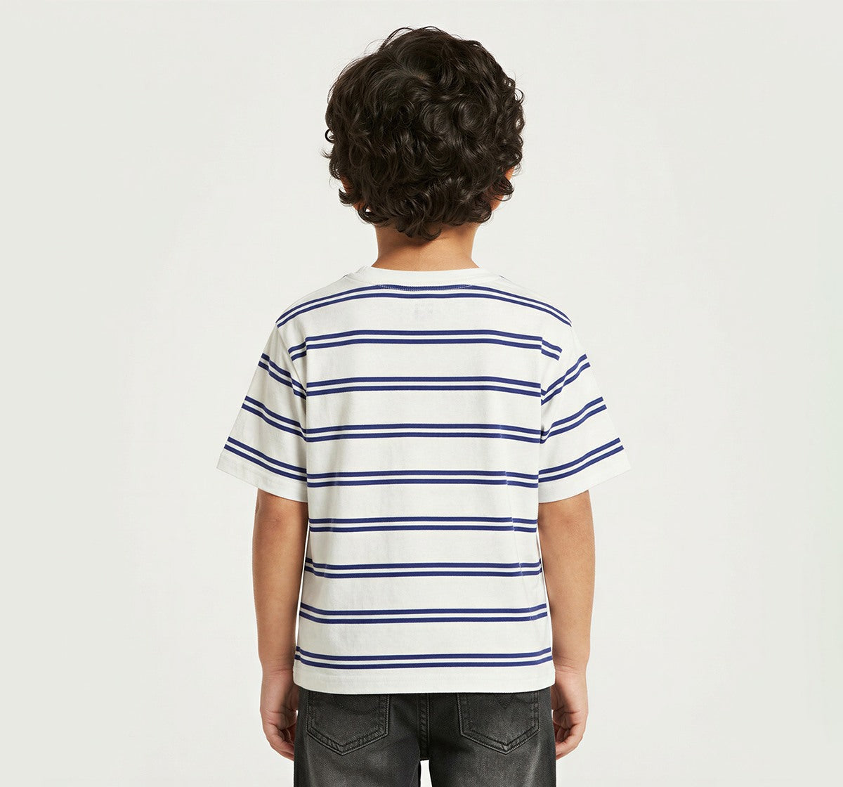 Yarn Dyed Striper T-Shirt Blue and White