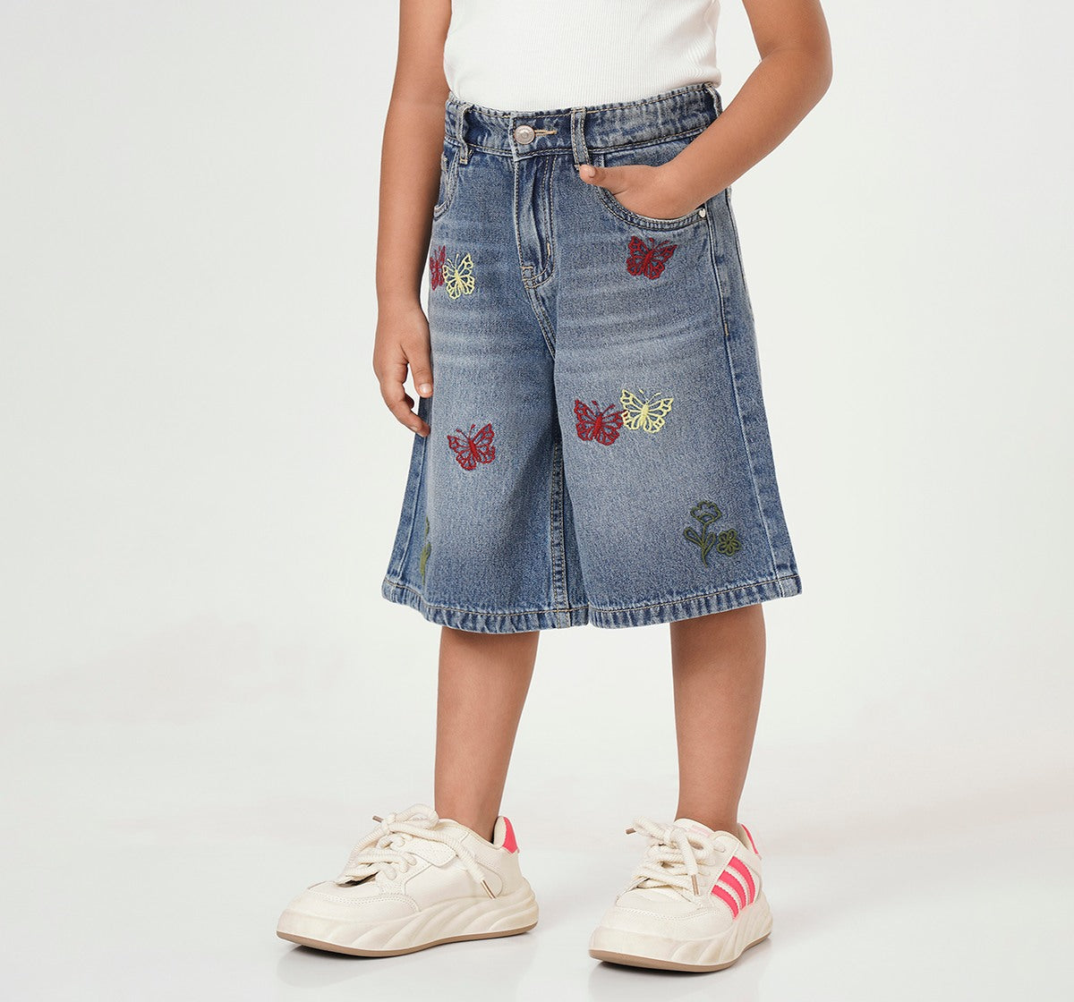 Wide Leg Jorts Blue