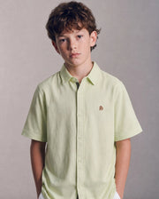 Rare Ones Boys Layerr Cotton Shirt - Fluorescent Green