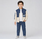 Denim + Corduroy Mix and Match Jacket Beige
