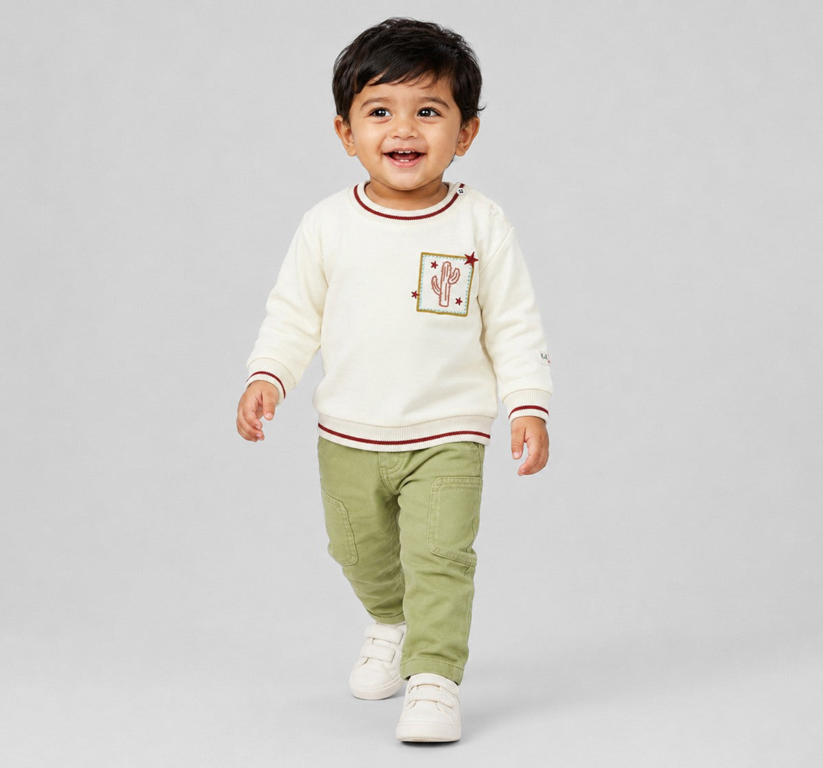 Sweatshirt with Back Print Cream