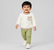 Sweatshirt with Back Print Cream