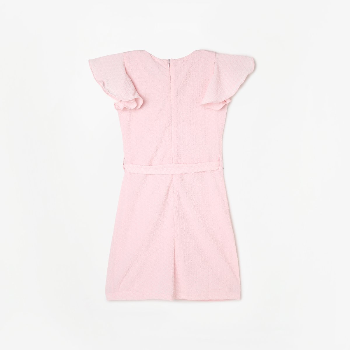 Girls Pink Layered Net Dress