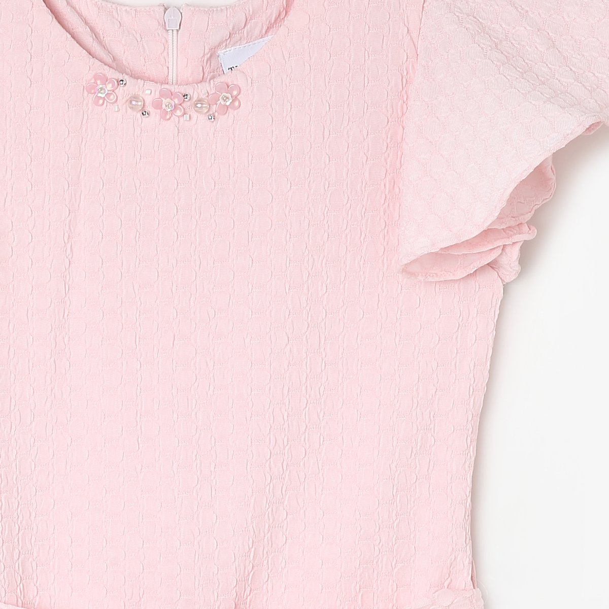 Girls Pink Layered Net Dress