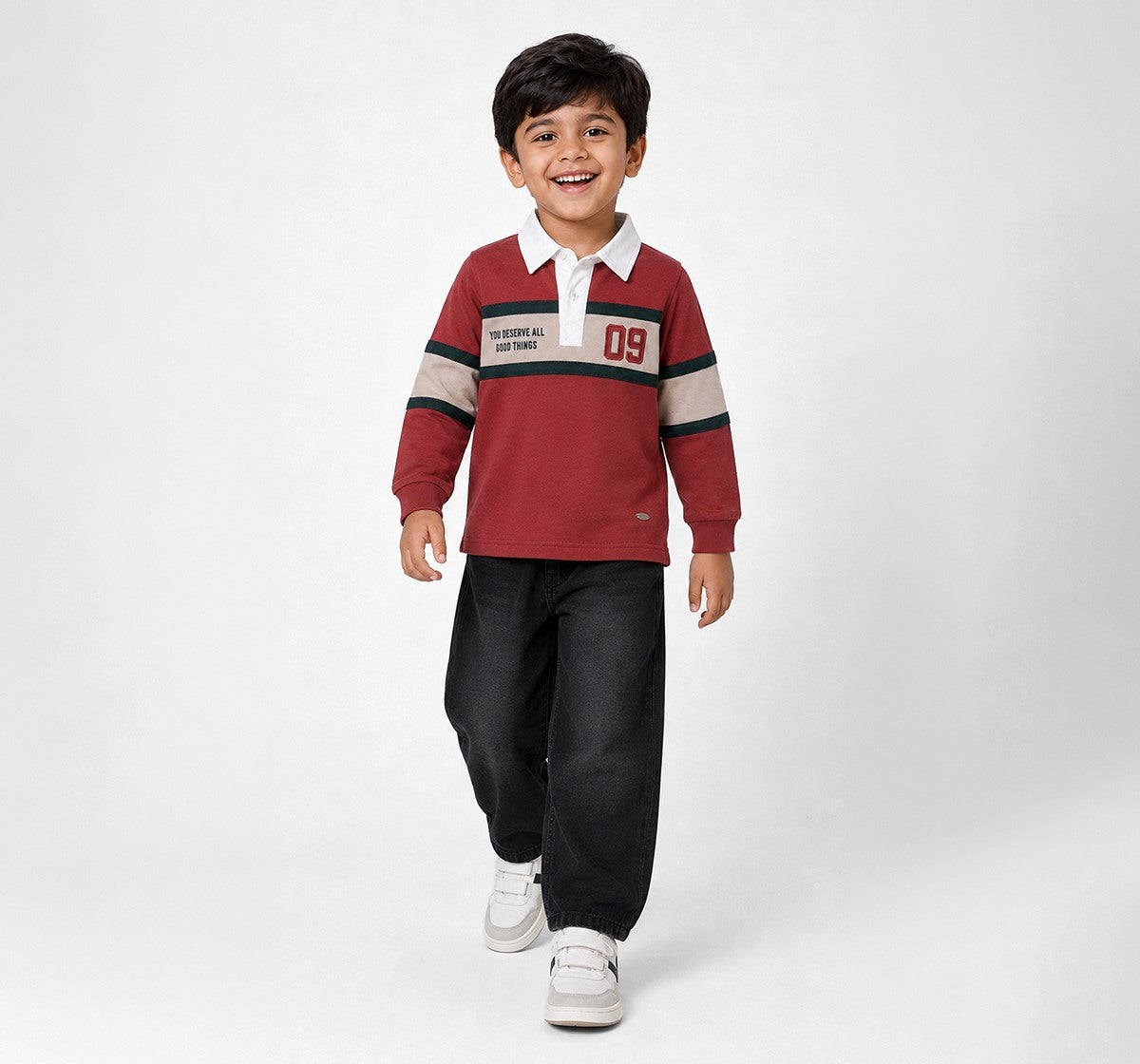 Full Sleeves Rugby Polo T-Shirt Red